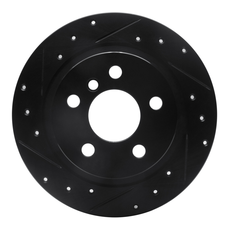 BMW i3 Brake Rotor (1) - Rear Left - R1 Concepts - Drilled & Slotted - Black - `14-`25